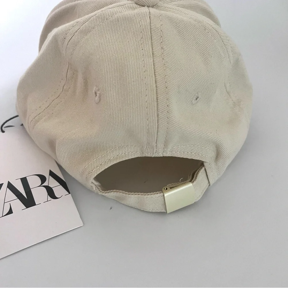 ZARA Twill Beige Cream Cap Size‎ Small Medium - Picture 6 of 7
